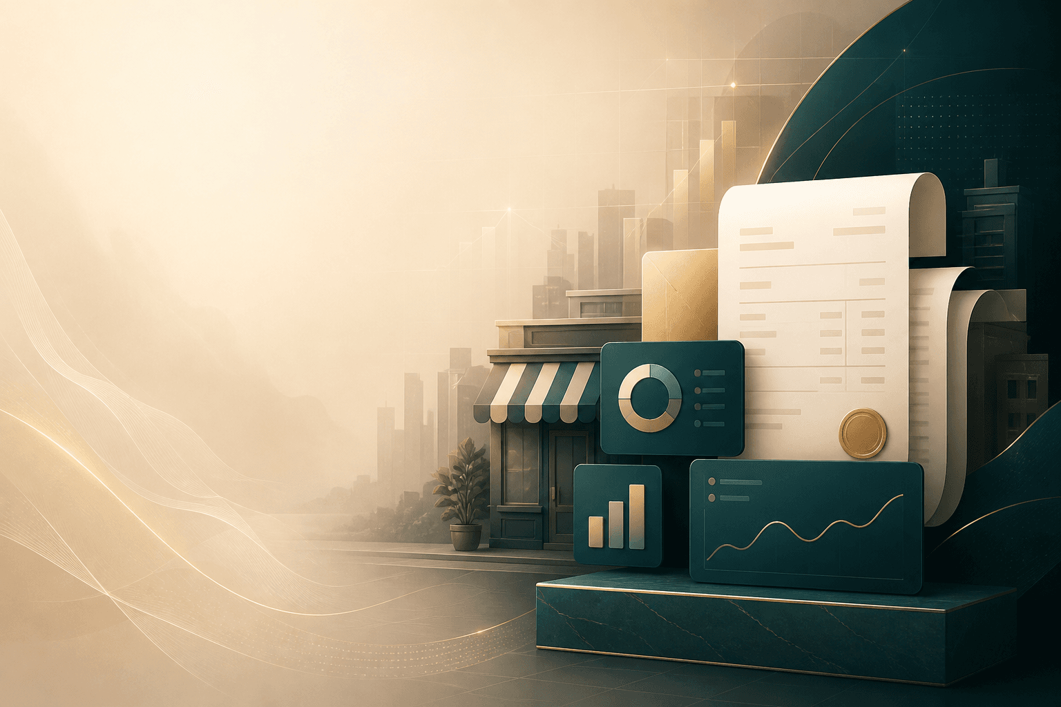 Abstract business dashboard and invoicing background